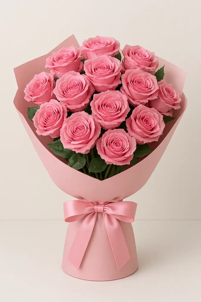 💗 Elegant Pink Roses Bouquet