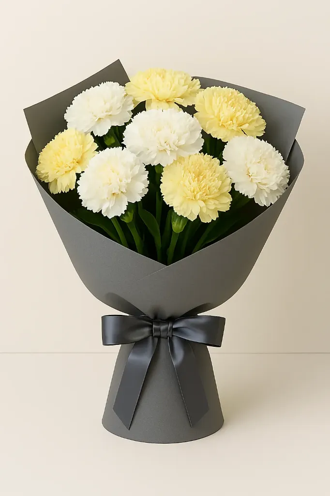 🌼 White & Yellow Carnations Bouquet