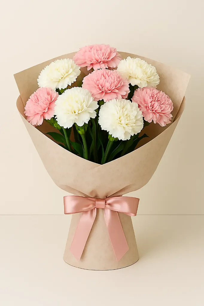 🌸 Pink & White Carnations Bouquet