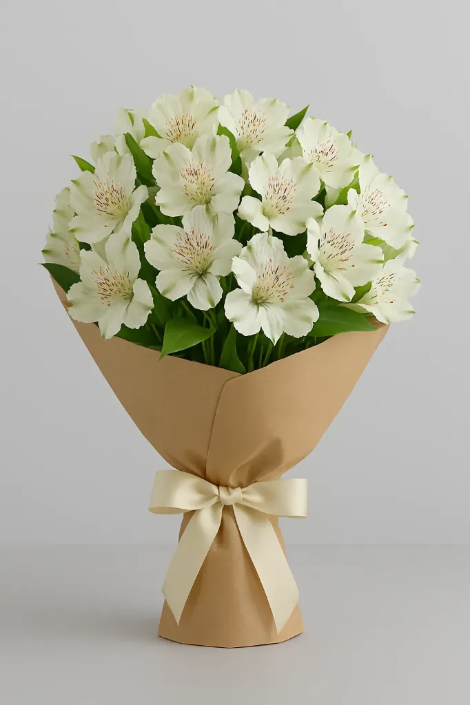 🌸Elegant White Alstroemeria Bouquet